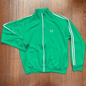 Vintage Fred Perry Green Track Jacket,Made in Portugal, Size XL